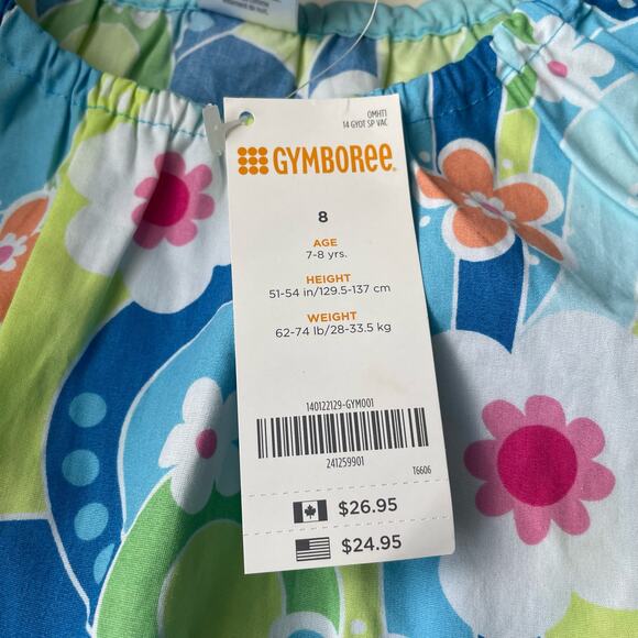 Gymboree Girls Size 8 Sleeveless Shirt Blue Green Rainbow Cabana Bow NWT - Picture 5 of 5